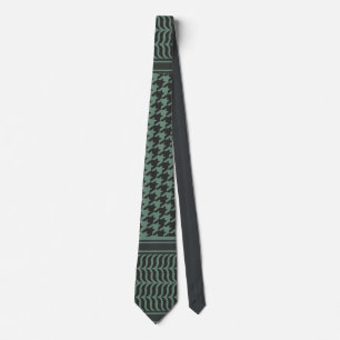 Modernes gedämpftes olivfarbenes Houndstooth-Muste Krawatte