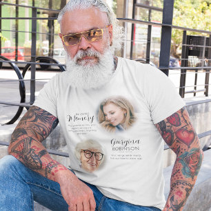Modernes Gedenk-T-Shirt mit Vorher-Nachher-Foto T-Shirt