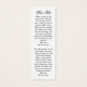 Modernes Gedenkgedicht 3 Foto Beerdigung Lesezeich (Rückseite)