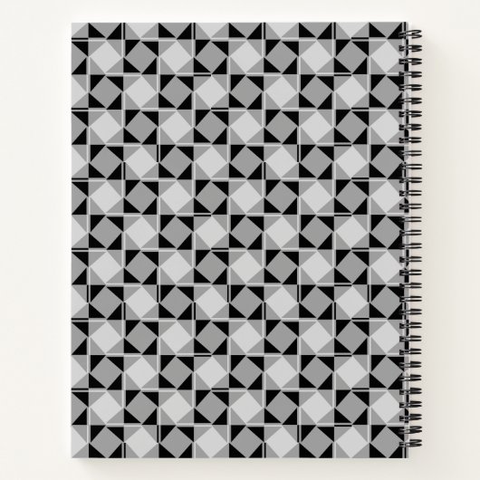 Modernes, gedrehtes Prüfbrett-Muster Notizblock (Rückseite)