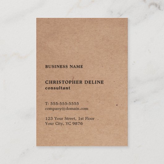 Modernes gedrucktes Kraft-Grau-Weiß-Monogramm Visitenkarte (Rückseite)