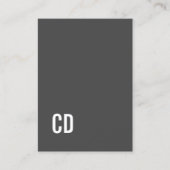 Modernes gedrucktes Kraft-Grau-Weiß-Monogramm Visitenkarte (Vorderseite)