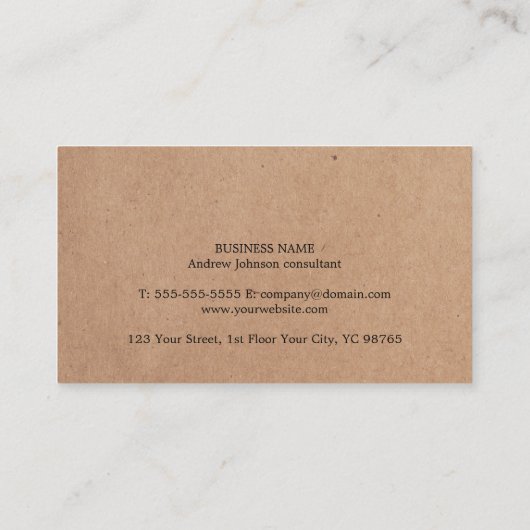 Modernes gedrucktes Kraftpapier Grau weiß geometri Visitenkarte (Rückseite)