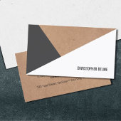 Modernes gedrucktes Kraftpapier Grau weiß geometri Visitenkarte