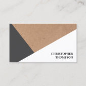 Modernes gedrucktes Kraftpapier Grau weiß geometri Visitenkarte (Vorderseite)