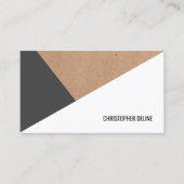 Modernes gedrucktes Kraftpapier Grau weiß geometri Visitenkarte (Vorderseite)