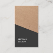 Modernes gedrucktes Kraftpapier schwarz geometrisc Visitenkarte (Vorderseite)