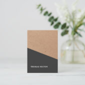 Modernes gedrucktes Kraftpapier schwarz geometrisc Visitenkarte (Stehend Vorderseite)