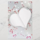 Modernes geflochtenes 3D-Papierherz - Geschirr Briefpapier (Vorderseite)