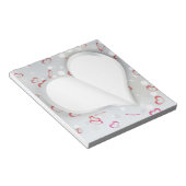 Modernes, geflochtenes Papierherz - Notepad Notizblock (angewinkelt)