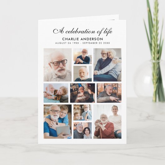 Modernes gegliedertes 14-Foto-Gedenkprogramm/Beerd Programm (Vorderseite)