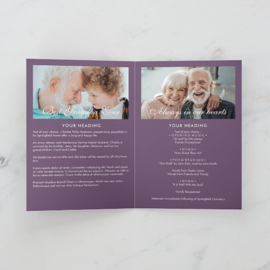 Modernes gegliedertes 14-Foto-Gedenkprogramm/Beerd Programm (Innenseite)