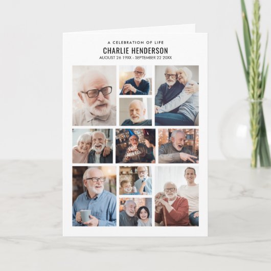 Modernes gegliedertes 15-Foto-Gedenkprogramm/Beerd Programm (Vorderseite)