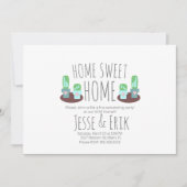 Modernes gegossenes Kakteen Grünes Housewarming Pa Einladung (Vorderseite)