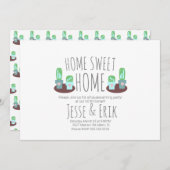 Modernes gegossenes Kakteen Grünes Housewarming Pa Einladung (Vorne/Hinten)