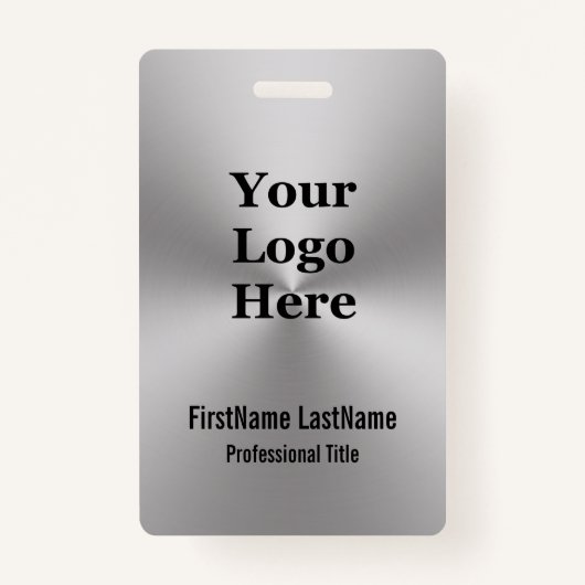 Modernes, gegossenes Metall-Look Firmenname-Tag Ausweis (Vorderseite)