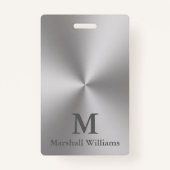 Modernes, gegossenes Metall-Look Graue Bezeichnung Ausweis (Rückseite)