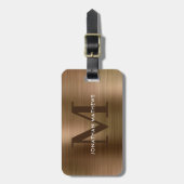 Modernes, gegossenes Metallic-Gold-Monogramm Gepäckanhänger (Vorderseite vertikal)