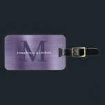 Modernes, gegossenes Metallic Lavendel Monogram Gepäckanhänger<br><div class="desc">Modernes, gegossenes, metallisches Lavendel-Monogramm-Gepäckstück</div>