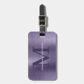 Modernes, gegossenes Metallic Lavendel Monogram Gepäckanhänger (Vorderseite vertikal)