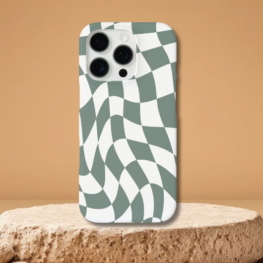 Modernes Gehäuse für Wavy Green Checkerboard iPhon Case-Mate iPhone Hülle