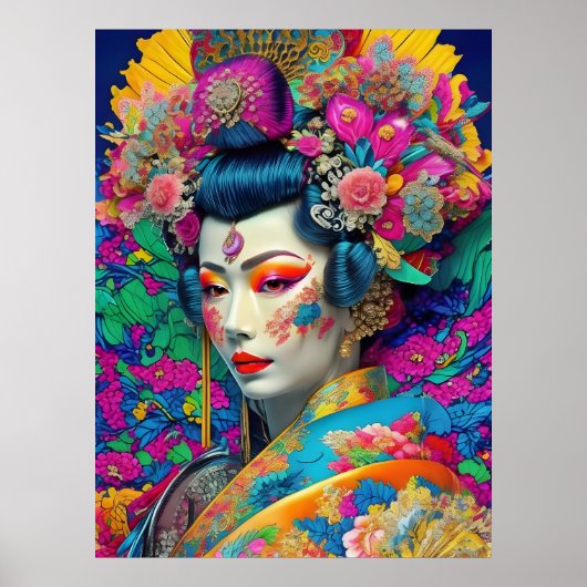 Modernes Geisha Poster (Vorne)