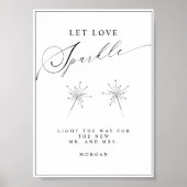 Modernes, Gelassen Liebe Sparkle Sign Wedding Tabl Poster (Vorne)