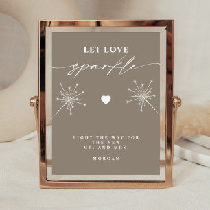 Modernes, Gelassen Liebe Sparkle Sign Wedding Tabl Poster