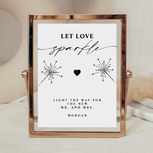 Modernes, Gelassen Liebe Sparkle Sign Wedding Tabl Poster