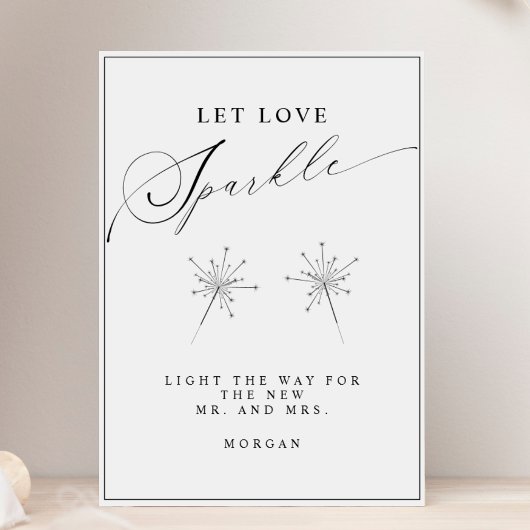 Modernes, Gelassen Liebe Sparkle Sign Wedding Tabl Poster