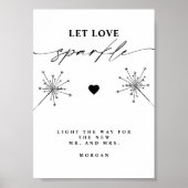 Modernes, Gelassen Liebe Sparkle Sign Wedding Tabl Poster (Vorne)