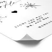 Modernes, Gelassen Liebe Sparkle Sign Wedding Tabl Poster (Ecke)