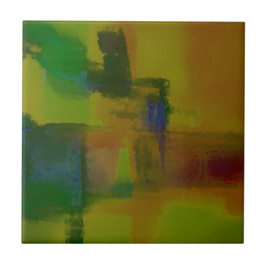 Modernes Gelb-Abstrakt Fliese (Vorderseite)