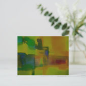 Modernes Gelb-Abstrakt Postkarte (Stehend Vorderseite)