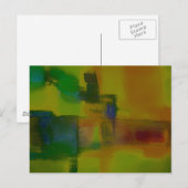 Modernes Gelb-Abstrakt Postkarte (Vorne/Hinten)