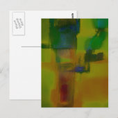 Modernes Gelb-Abstrakt Postkarte (Vorne/Hinten)