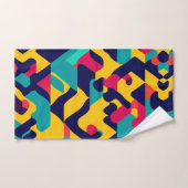 Modernes, gelb-blau-rosa geometrisches Muster Badhandtuch Set (Handtuch)