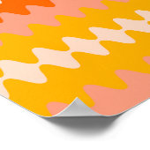Modernes Gelb, Orange und Weiß Zig Zag Muster Poster (Ecke)
