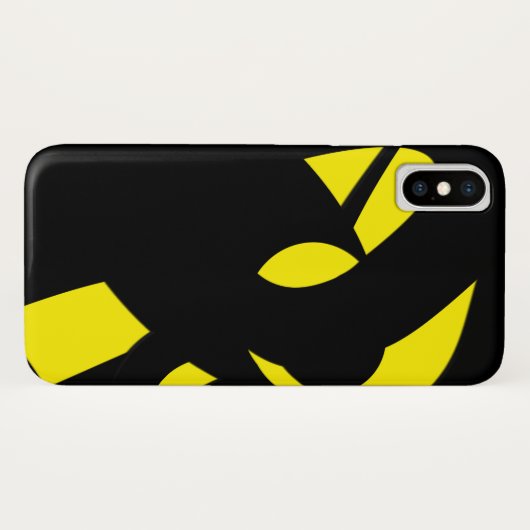 Modernes Gelb / Schwarz Case-Mate iPhone Hülle (Rückseite (Horizontal))