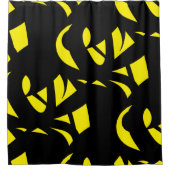 Modernes Gelb / Schwarz  Duschvorhang (Vorderseite)