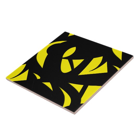 Modernes Gelb / Schwarz Fliese (Seite)