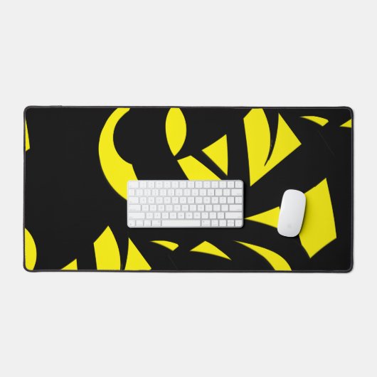 Modernes Gelb / Schwarz Schreibtischunterlage (Tastatur & Maus)