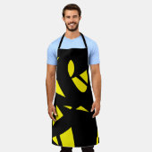 Modernes Gelb / Schwarz Schürze (Getragen)