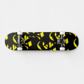 Modernes Gelb / Schwarz Skateboard (Horizontal)