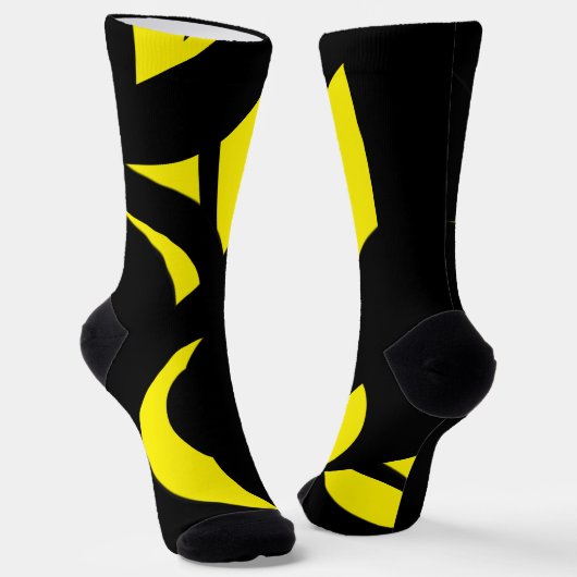 Modernes Gelb / Schwarz Socken (Gewinkelt)