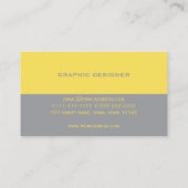 Modernes Gelb und Grau Beruflich Visitenkarte (Rückseite)