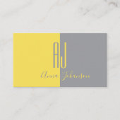 Modernes Gelb und Grau Beruflich Visitenkarte (Vorderseite)