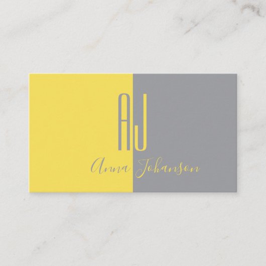 Modernes Gelb und Grau Beruflich Visitenkarte (Vorderseite)