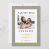 Modernes Gelb- und Graumuster | SAVE THE DATE FOTO (Vorderseite)