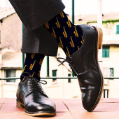 Modernes Gelb- und Schwarzsaxophon-Muster Cool Jaz Socken